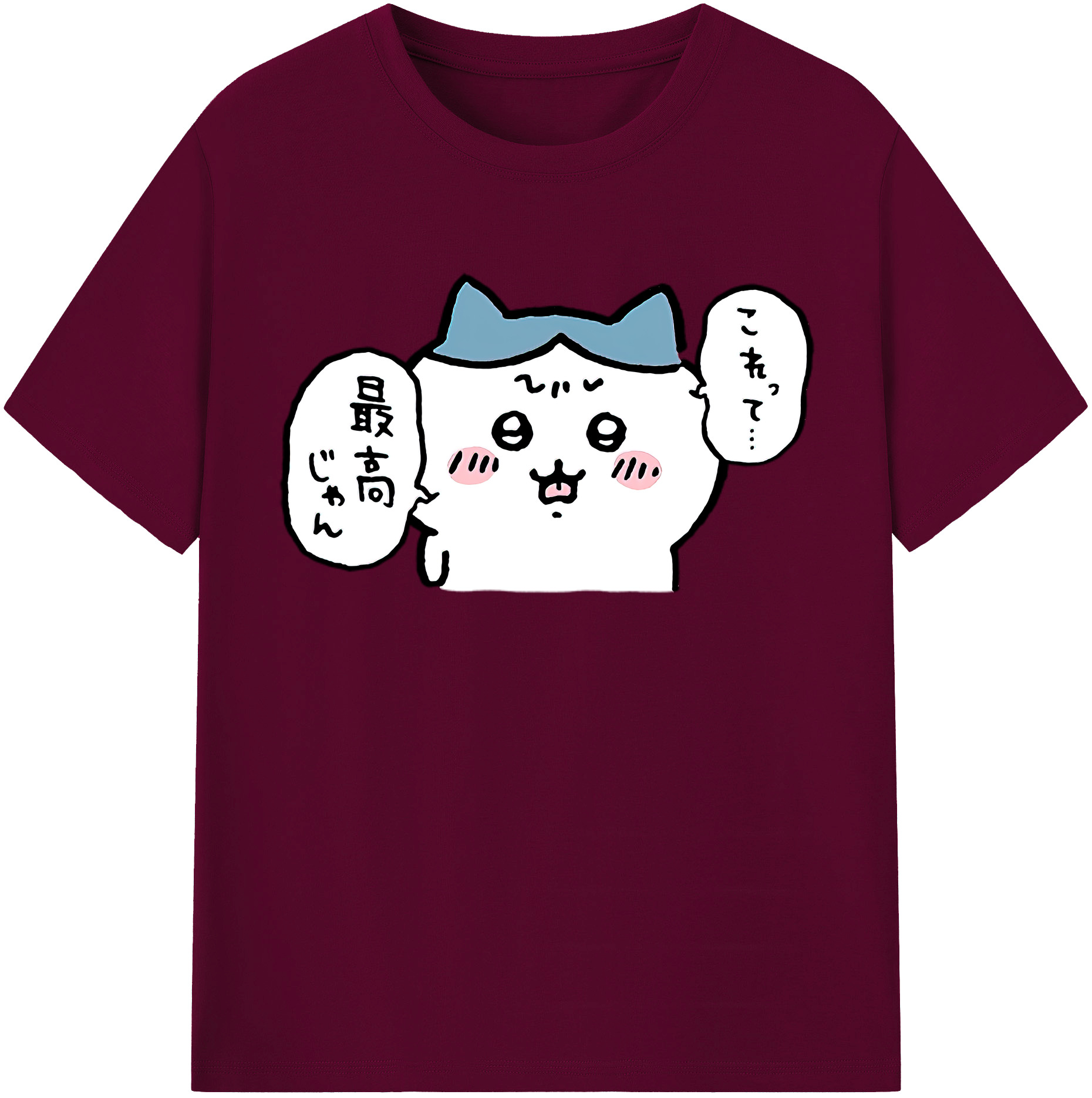 （画像用） ちいかわ ハチワレ Chii-kawa hachiware レディースカジュアルプリントTシャツ（綿100％）